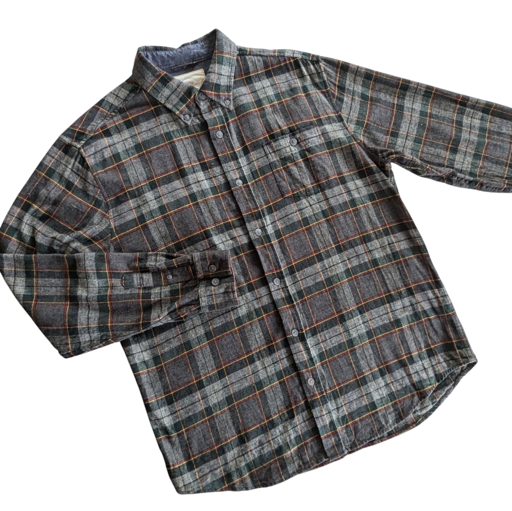 Weatherproof Vintage Plaid Flannel Button Down Shirt Size Large